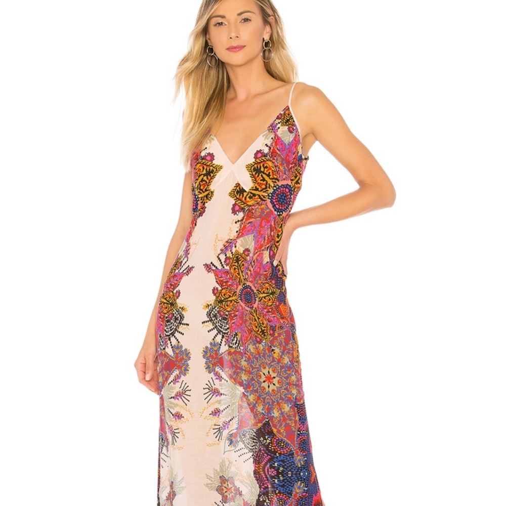 Free People Wildflower Printed Slip Maxi Dress